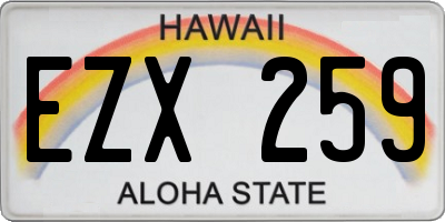 HI license plate EZX259