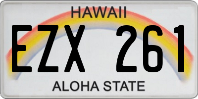 HI license plate EZX261