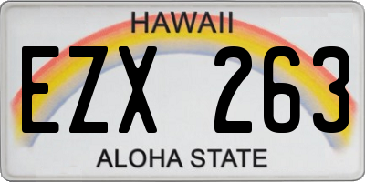 HI license plate EZX263