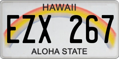 HI license plate EZX267