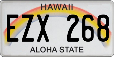 HI license plate EZX268