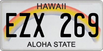 HI license plate EZX269