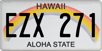 HI license plate EZX271