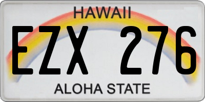 HI license plate EZX276