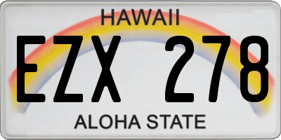 HI license plate EZX278