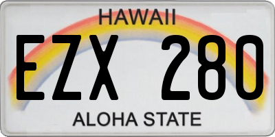 HI license plate EZX280