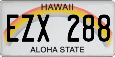 HI license plate EZX288