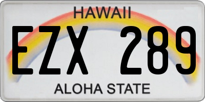 HI license plate EZX289