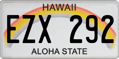 HI license plate EZX292