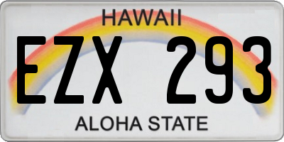 HI license plate EZX293