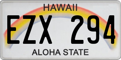 HI license plate EZX294