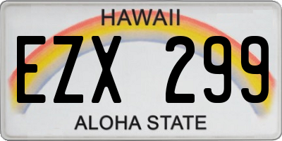 HI license plate EZX299