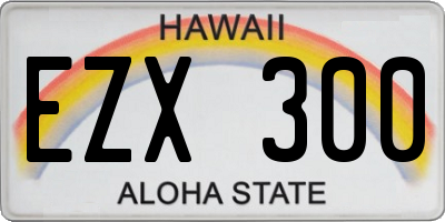 HI license plate EZX300