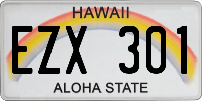 HI license plate EZX301