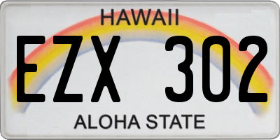 HI license plate EZX302