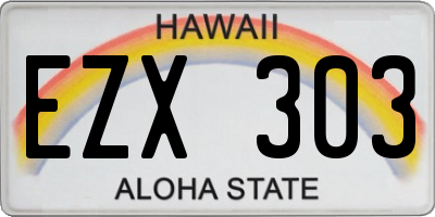 HI license plate EZX303