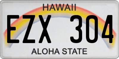 HI license plate EZX304