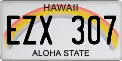 HI license plate EZX307