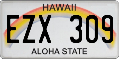 HI license plate EZX309