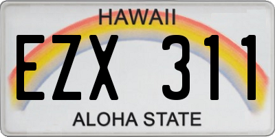 HI license plate EZX311