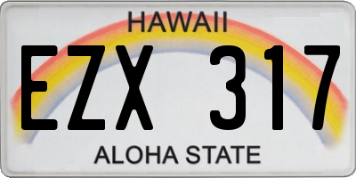 HI license plate EZX317