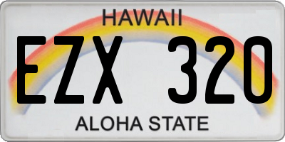 HI license plate EZX320