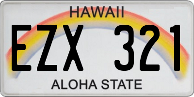HI license plate EZX321