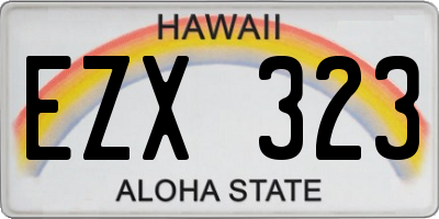 HI license plate EZX323