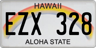HI license plate EZX328