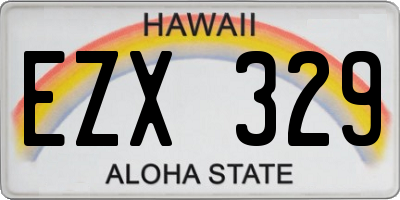 HI license plate EZX329