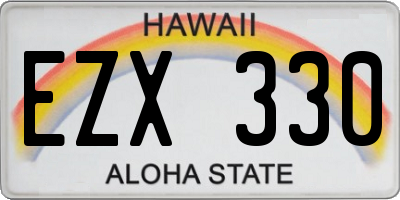 HI license plate EZX330