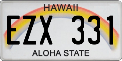 HI license plate EZX331