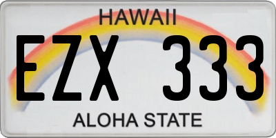 HI license plate EZX333