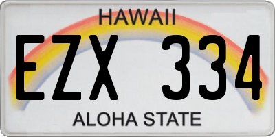 HI license plate EZX334