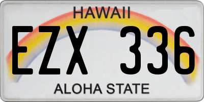 HI license plate EZX336