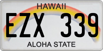 HI license plate EZX339