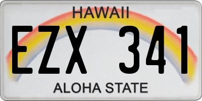 HI license plate EZX341