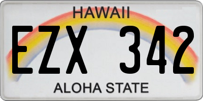 HI license plate EZX342