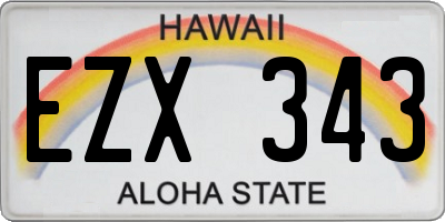 HI license plate EZX343
