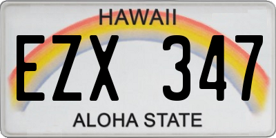 HI license plate EZX347
