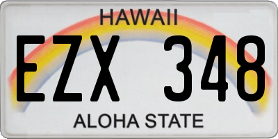 HI license plate EZX348