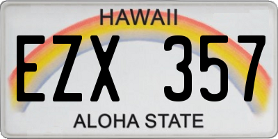 HI license plate EZX357