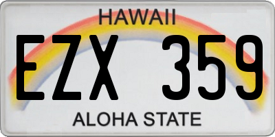 HI license plate EZX359