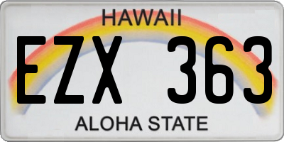 HI license plate EZX363