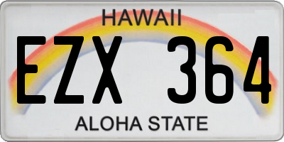 HI license plate EZX364