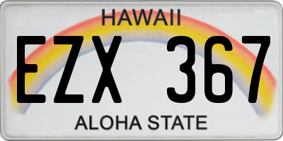 HI license plate EZX367