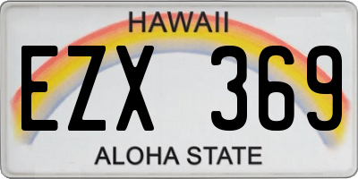 HI license plate EZX369