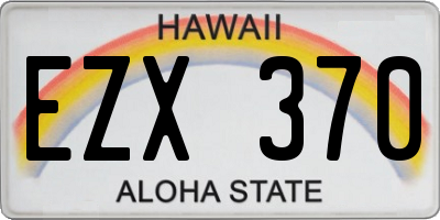 HI license plate EZX370