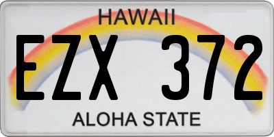 HI license plate EZX372