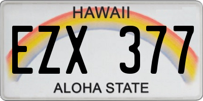 HI license plate EZX377